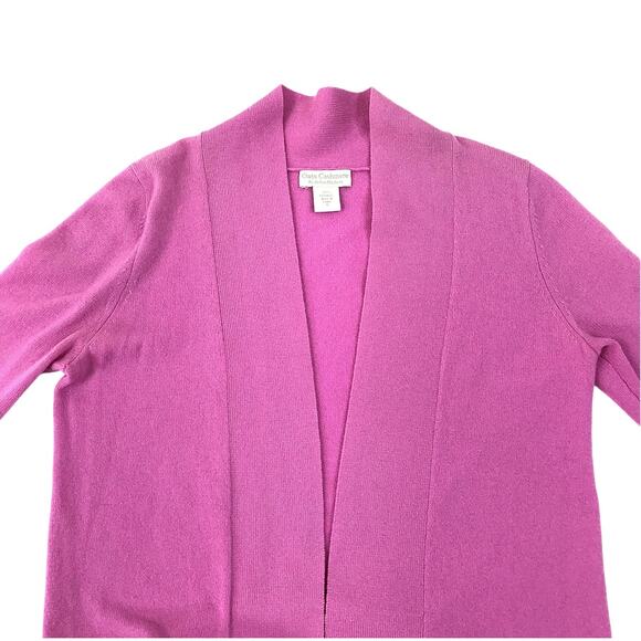 OATS CASHMERE By Debra Hayburn Open Front Long Cardigan Sz S Lilac Rate Luxury - Picture 3 of 10